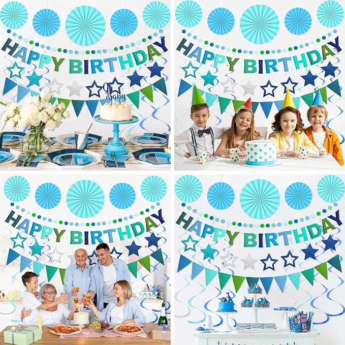 3D Happy Birthday Banner, Pre-Strung Felt Party Decorations | Ready-to-Hang 3D - Image 8