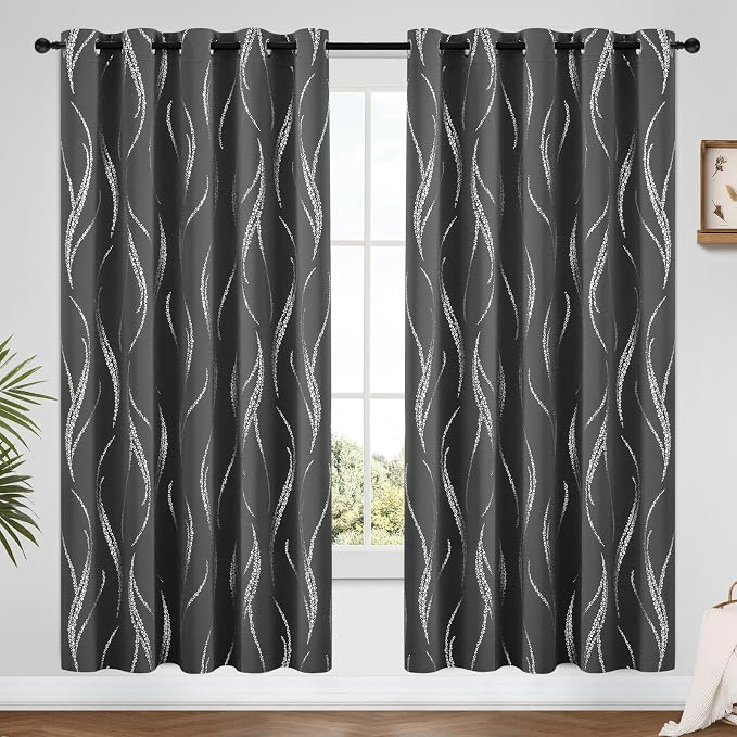 Yakamok Dark Grey Blackout Curtains - Image 2