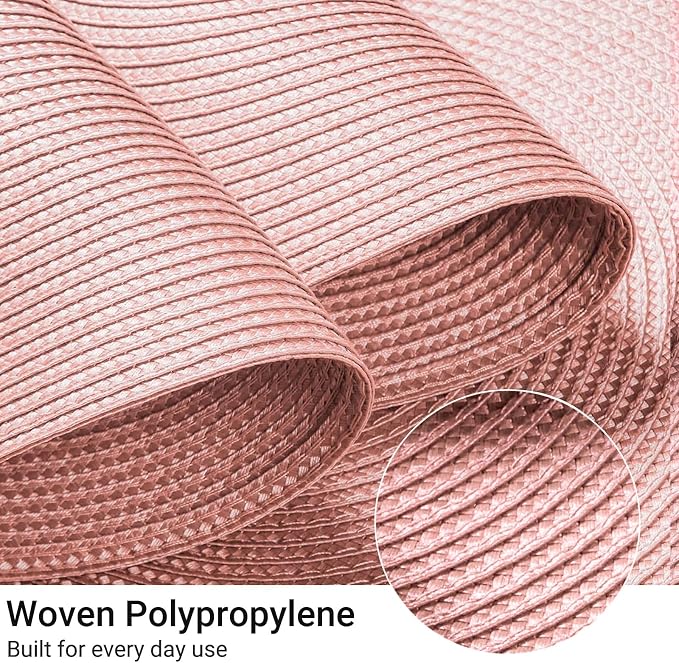 FunWheat Round Braided Placemats Set of 8 Place Mats - Image 4