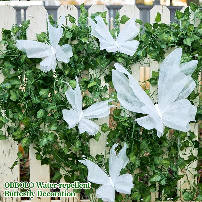 OBBOLO 3D Hanging Butterfly Decorations, Flower Garden Party Décor - Image 7
