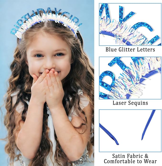 CIEHER Birthday Girl Headband Birthday Crown - Image 4