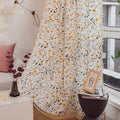 Sutuo Home Boho Curtain Semi-Blackout Yellow Florals Print Cotton Linen Fabric by SutuoHome