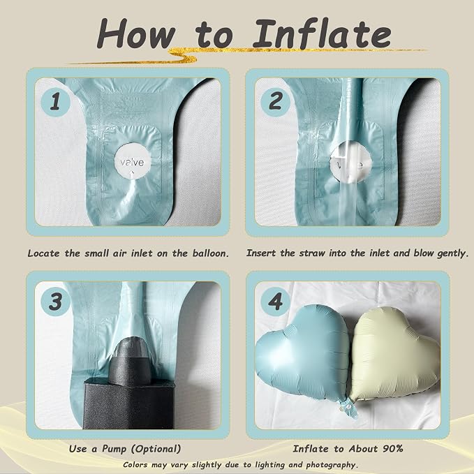 LilyZheng Pastel Blue Number 4 Foil Balloon & Bow Set, 4th Birthday Decorations - Image 3