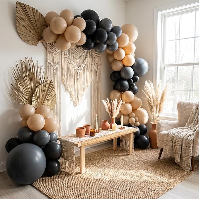 RUBFAC Vanilla Brown Balloons Different Sizes 105pcs 5/10/12/18 Inches - Image 7