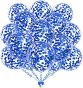 50pcs Blue Confetti Balloons, 12 inch Latex Balloon by KALOR