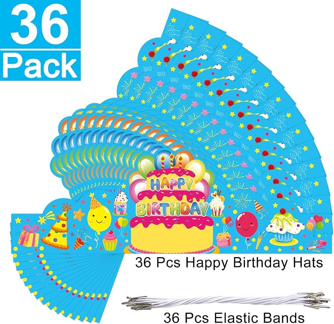 Pack of 36 Birthday Crowns for Kids - Image 2