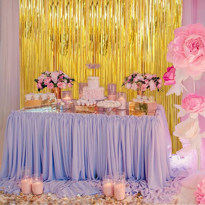 Crosize 2 Pack Gold Party Streamers Backdrop, 3.3 x 9.9 ft | Tinsel Foil Fringe - Image 7