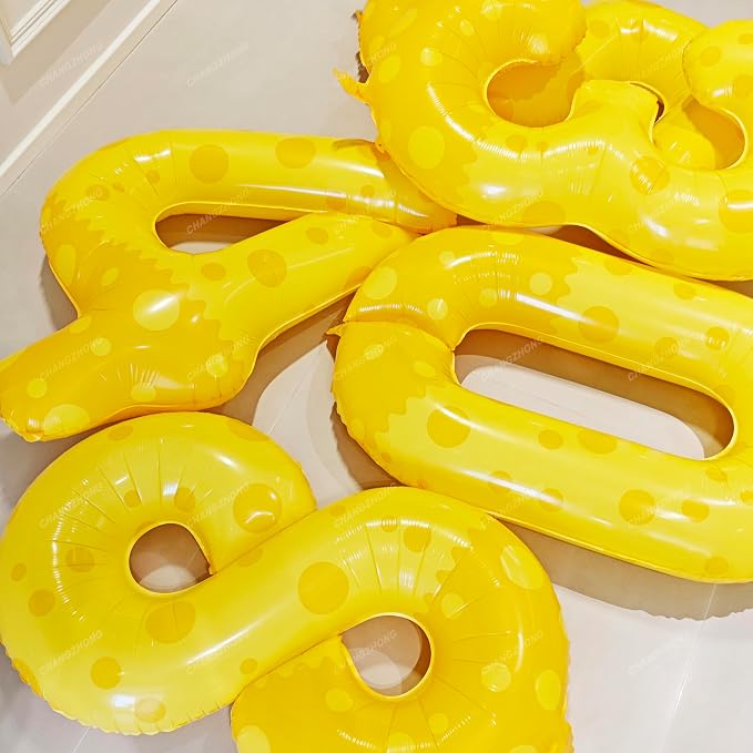 40in Yellow Polka Dot Number 4 Helium Foil Polyester Film Balloon Digital 4 | - Image 6