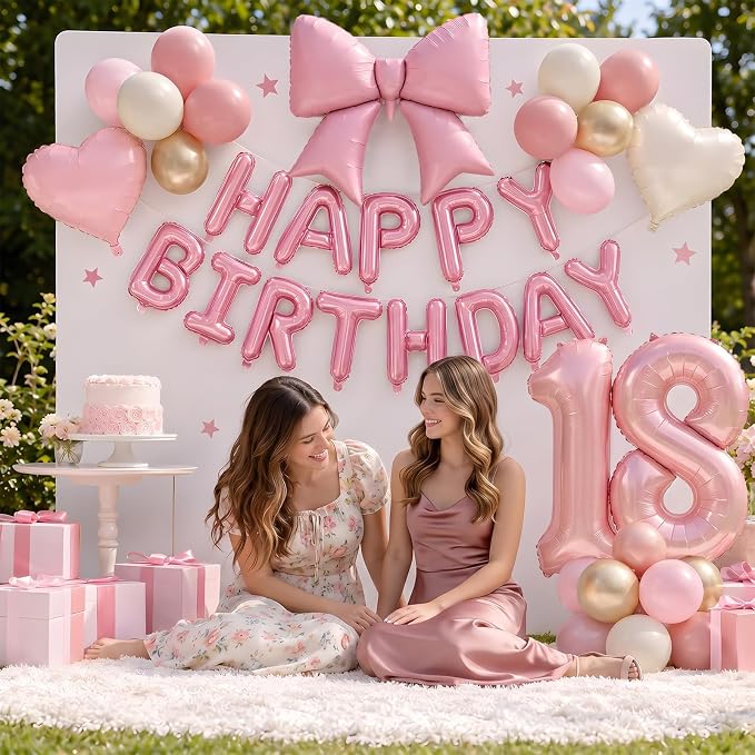 Dusty Pink Number 18 Balloon, 18th Birthday Decorations - Image 4