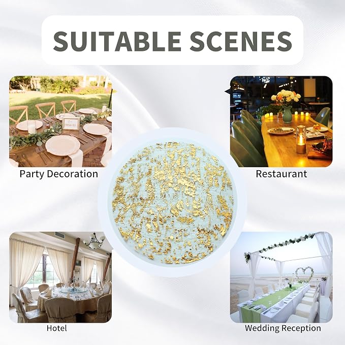Snowkingdom 100 Pack Gold Disposable Placemats Foil Mesh 13 Inch Round Pressed - Image 6