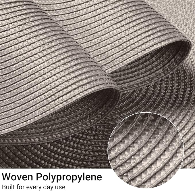 FunWheat Round Braided Placemats Set of 4 Table Mats - Image 6