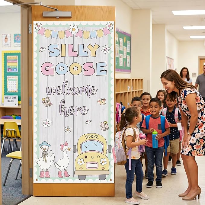 HunnmingRe Silly Goose Themed Classroom Decor Porch Goose Back to School Door - Image 4