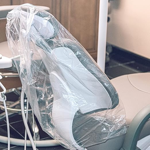 JMU 200Pcs Disposable Dental Half Chair Covers 32" x 32" Chair Clear Sleeve - Image 3