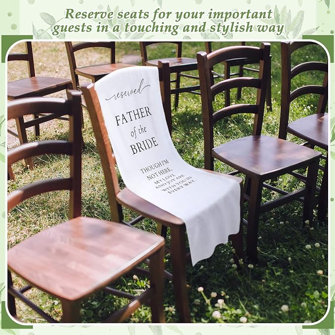 HunnmingRe Father of the Bride Wedding Memorial Reserved Chair Sign Banner in - Image 7