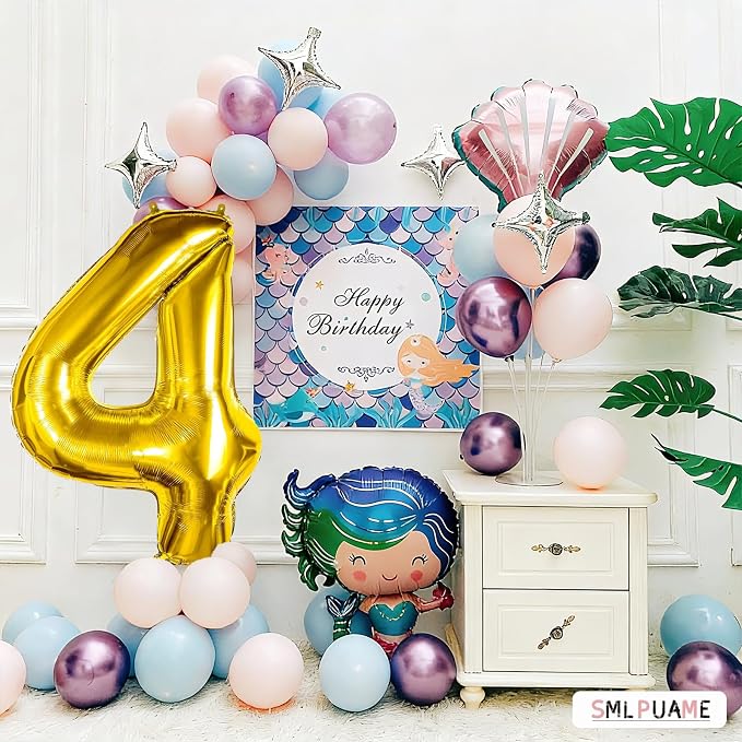 40 Inch Gold Number 4 Balloon, 4th Birthday Decoration Boys Girls | Large Self - Image 4