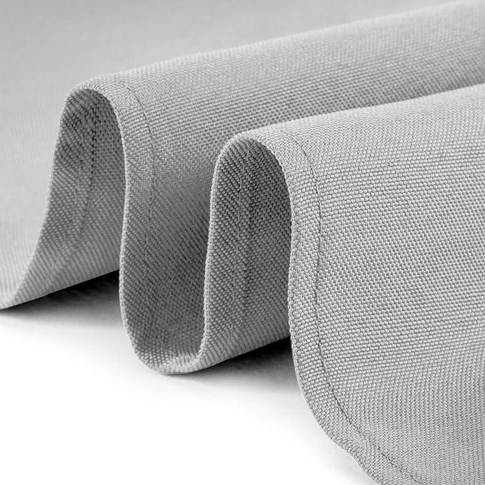Lann's Linens - 10 Premium 60" x 102" Tablecloths for Wedding/Banquet/Restaurant - Rectangular Polyester Fabric Table Cloths - Silver