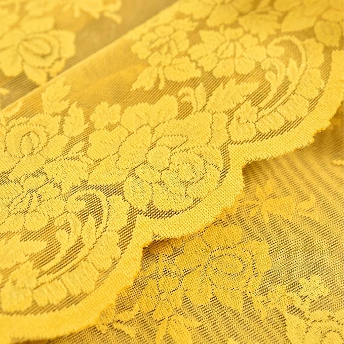Kotile Yellow Gold Lace Curtains - Image 7