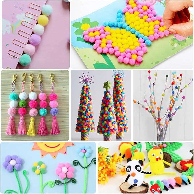 Phinus 900 PCS Pom Poms, Soft and Fluffy Craft Pom Poms, - Image 6