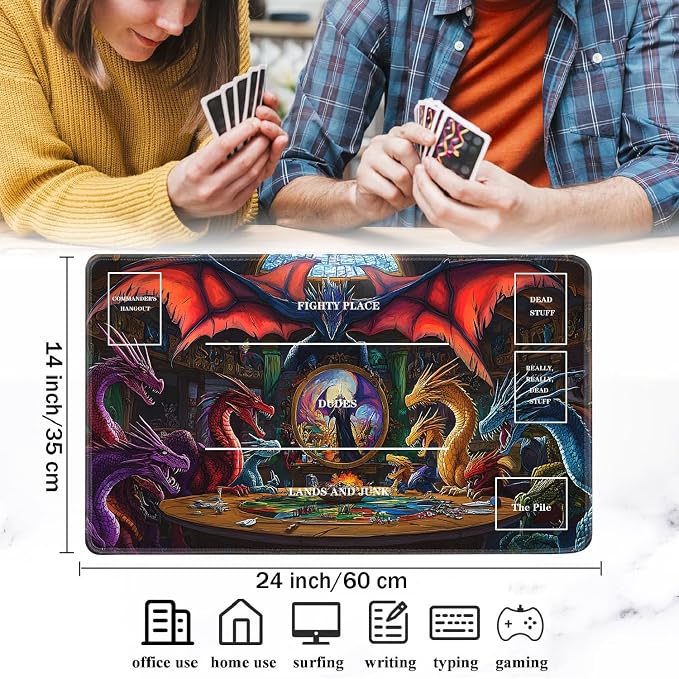 for TCG Playmat with Zones, Non-Slip Rubber Bottom Trading Card Game Mat with - Image 2