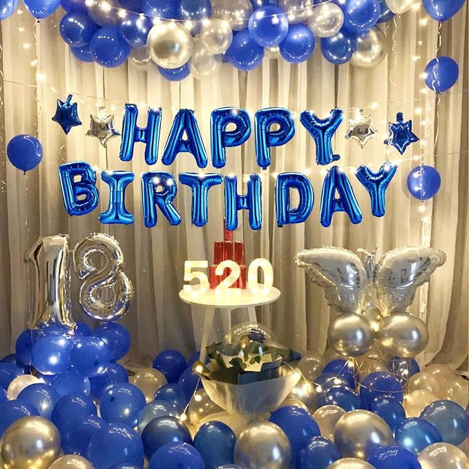 CANREVEL Happy Birthday Banner Decorations + Sign Balloons, - Image 4