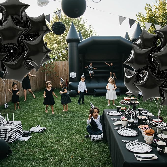 TONIFUL 15 Pcs Star Shaped Balloons 18 Inch Large Black Foil Balloons | Big - Image 5