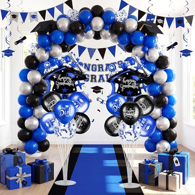 Jenaai Blue and Black 27 Pcs 2026 Graduation Balloon Centerpiece - Image 7