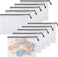10 Pack Mesh Zipper Balloon Storage Bags, A4 Size Reusable Waterproof Plastic by Unknown