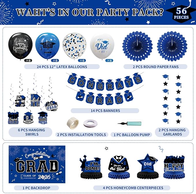 Party Spot！2026 Graduation Party Decorations-Class of 2026 Backdrop, Congrats - Image 2
