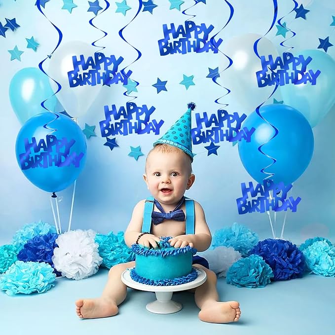 BEISHIDA 12 Pcs Happy Birthday Hanging Swirl Decorations - Image 5