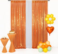 Eternal Beauty Orange 3mm Sequin Backdrop 2x8 Ft 2 Pack Wedding | Dense Sparkle by EternalBeauty