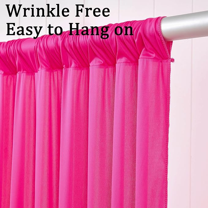 40ftx10ft Wrinkle Free Fuchsia Backdrop Curtains - Image 4