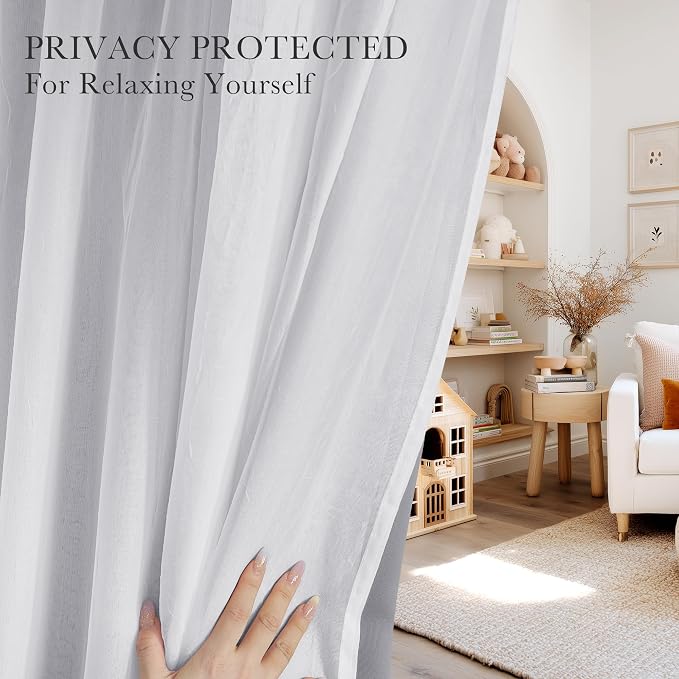 PONY DANCE Living Room Blackout Curtains, 95 Long | White Sheer Curtains - Image 2