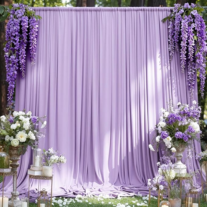 10ft x 8ft Purple Backdrop Valentine's Day Birthday Backdrop Curtains Wedding by MEETSKY