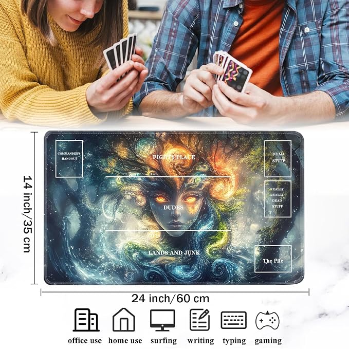 for TCG Playmat with Zones, Non-Slip Rubber Bottom Trading Card Game Mat with - Image 2
