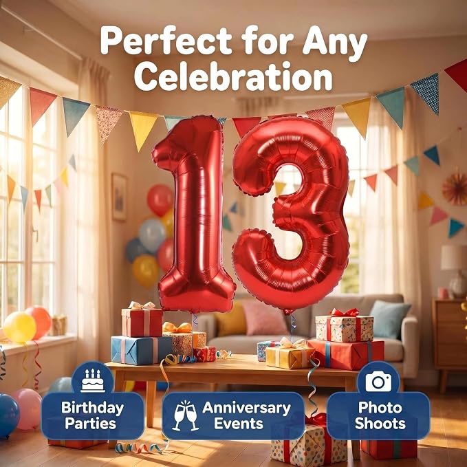 YPSelected 32 Inch Large Foil Helium Number Balloon Birthday Wedding Party 0-9 - Image 7