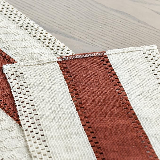 Artoid Mode Caramel Farmhouse Rustic Table Runner 12x120 Inch | Seasonal - Image 5