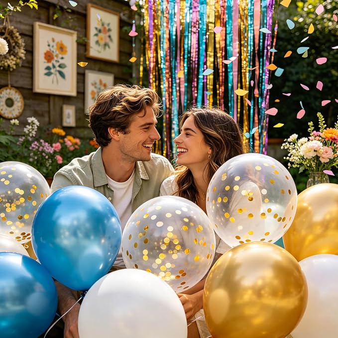 100pcs Gold Confetti Balloons 12 inch | Gold Confetti balloon - Image 6