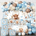 Cocomigo 241pcs Highland Cow Baby Shower Decorations, Serves 20 | One-stop easy by cocomigoPartyHome