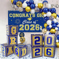 Graduation Decorations 2026 Navy Blue and Gold Balloon Boxes, Class of 2026 by Unknown