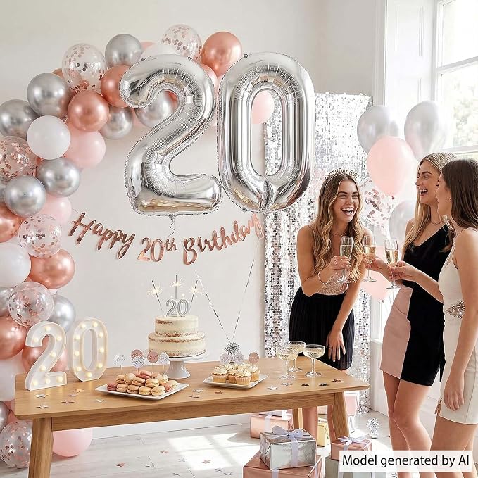 Silver Number 0 Balloon 40 Inch, Sleek Foil - Image 2