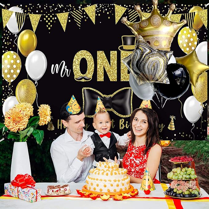 Black And Gold Large Crown Balloons Foil Helium Mylar Balloons Set - Image 4
