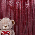 JYFLZQ Burgundy Sequin Backdrop Curtains 8ft x 8ft 1 Panel Glitter Photo Booth by JYFLZQ