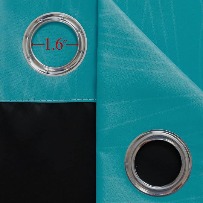 Ombre Teal and Purple Blackout Curtains 2 Panels, Grommet Thermal Insulated - Image 7