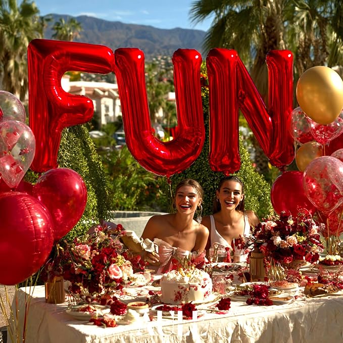 AULE 40 Inch Red C Balloon Letter Foil A-Z Birthday Big Alphabet | Birthday - Image 4