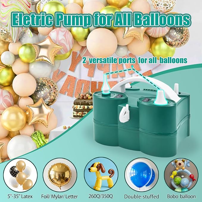 PCFING Balloon Pump Electric, Portable 3-in-1 Air Pump Inflator Blower Machine - Image 2
