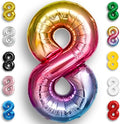 Rainbow Number Balloons 8 Mylar Foil 40 Inch by Unknown