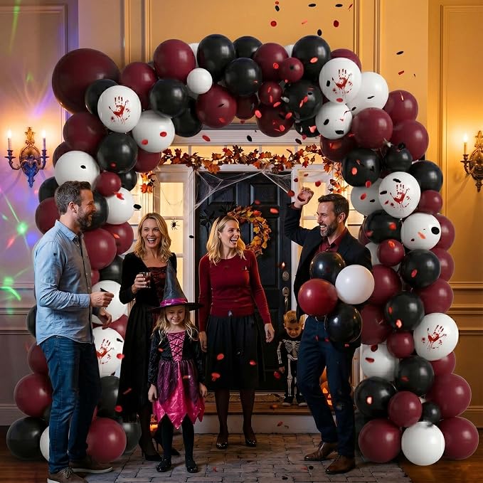 Halloween Balloon Arch Garland Kit, Spooky Party Decorations Background Supplies - Image 5