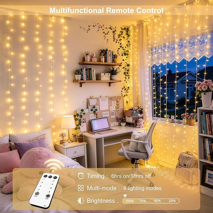 JMEXSUSS 600 LED Curtain Lights - Image 2
