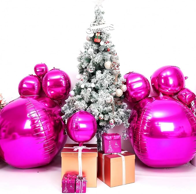 50 Inch Giant Hot Pink Round Foil Balloons - Image 5
