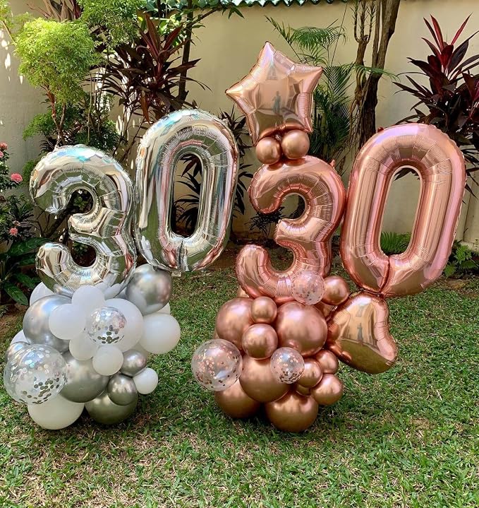 40 Inch Silver 28 Balloons Giant Number 28 Balloons Silver 28 Birthday Balloons - Image 6